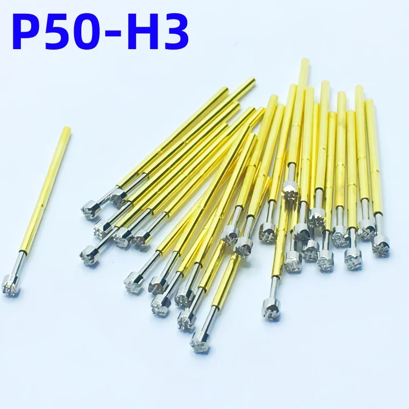 20/100PCS P50-H3 Spring Test Probe Test Pin Pogo Pin P50-H Electric ICT FCT PCB Test Tool 1.20/0.68/16.55mm Needle Serrated Tip