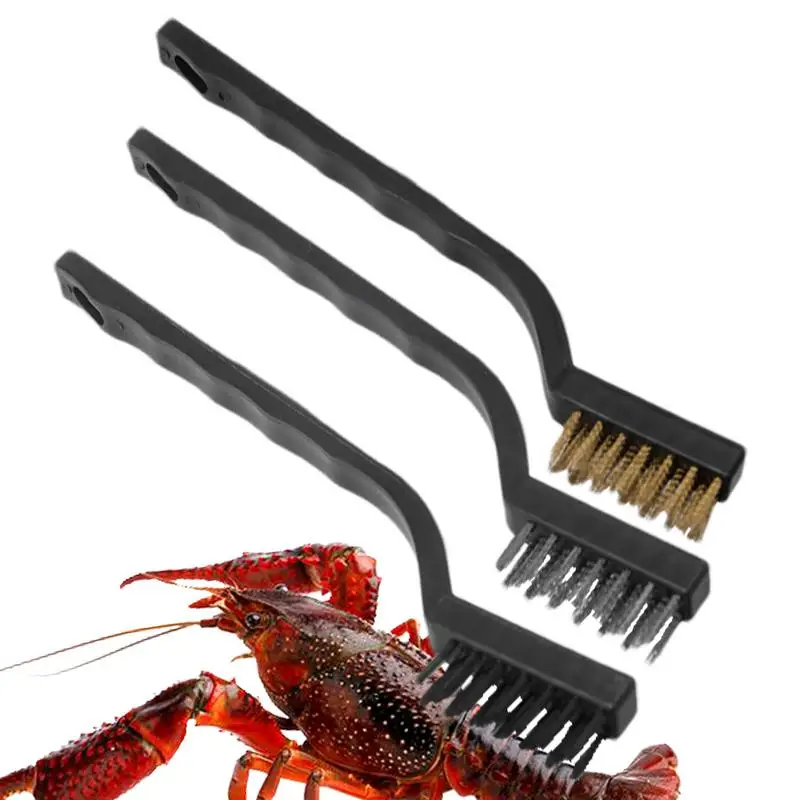 

Metal Brush For Cleaning Anti-Rust Metal Cleaning Scrubber Brass Scrubber With Ergonomic Curved Handle Long-Lasting Rust