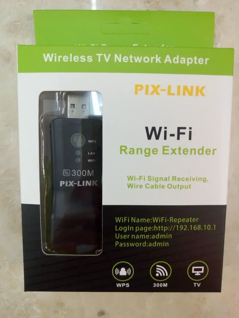 Kebidumei Universal Wifi Range Extender 300Mbps TV nirkabel adaptor Wifi kartu jaringan untuk Samsung LG Sony TV