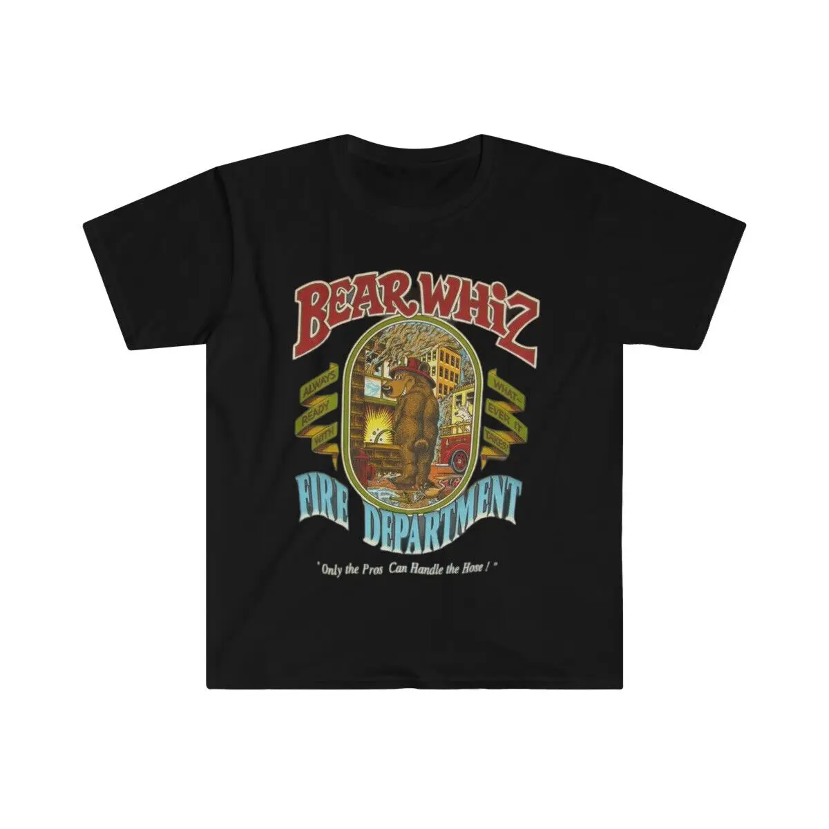 Soft Cotton T Shirt Bear Whiz Beer Fire Department