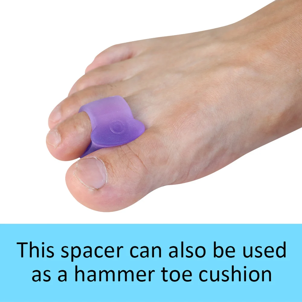 Pexmen 2/4Pcs Gel Toe Separator Hammertoe Protector Bunion Pads for Bent Curled Claw Hammer Toes Toe Straighteners