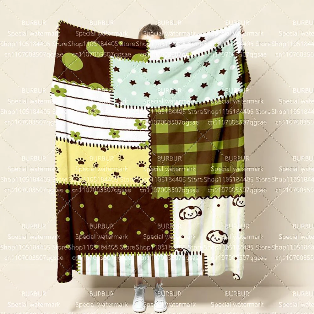 Brown checked Marauder color pattern blanket for office sofa for afternoon nap coverlet for student dormitory flannel blanket