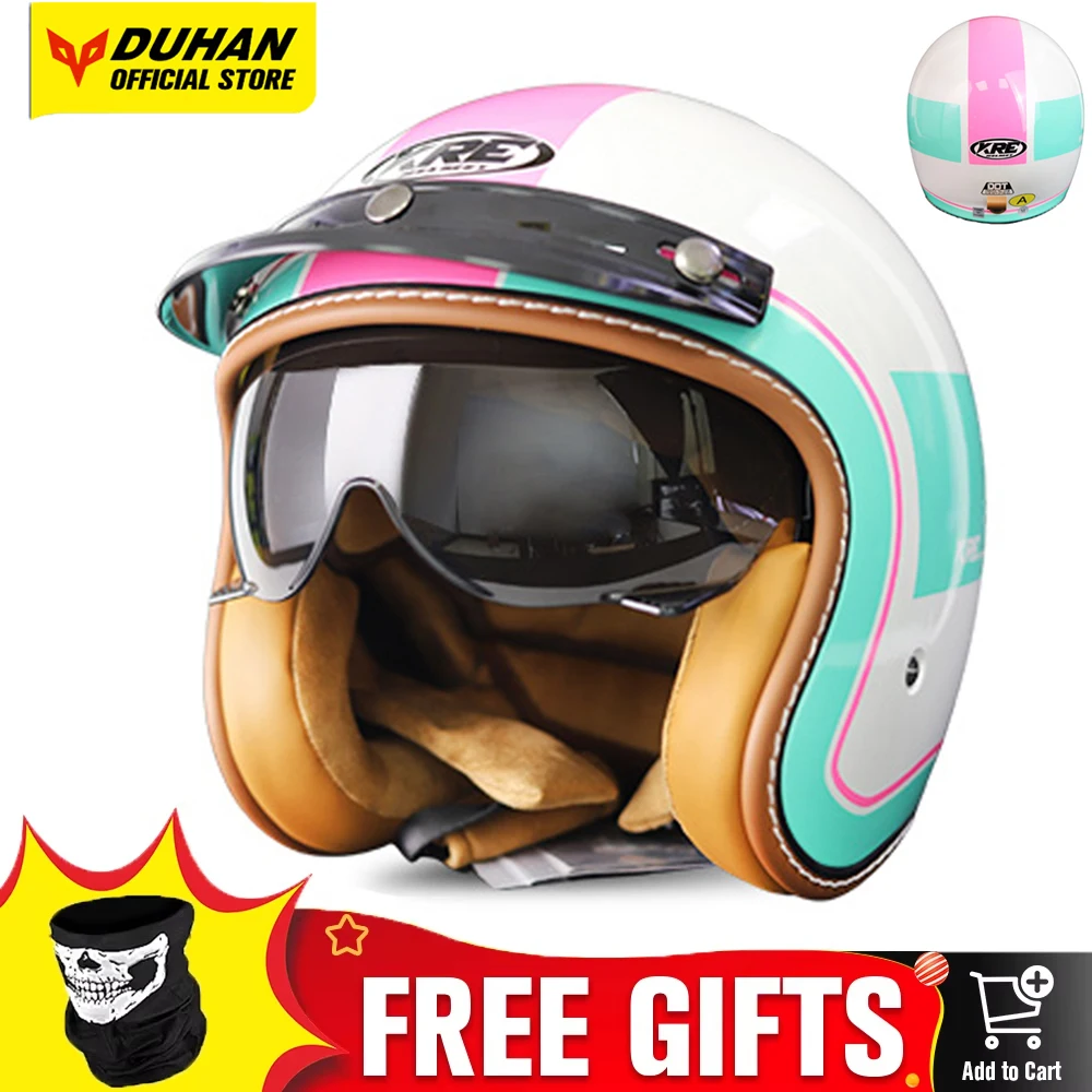 

Retro Motorcycle Helmet Street Summer Motorbike Riding Helmet Anti Fall Wear-resistant Moto Helmet DOT Certification