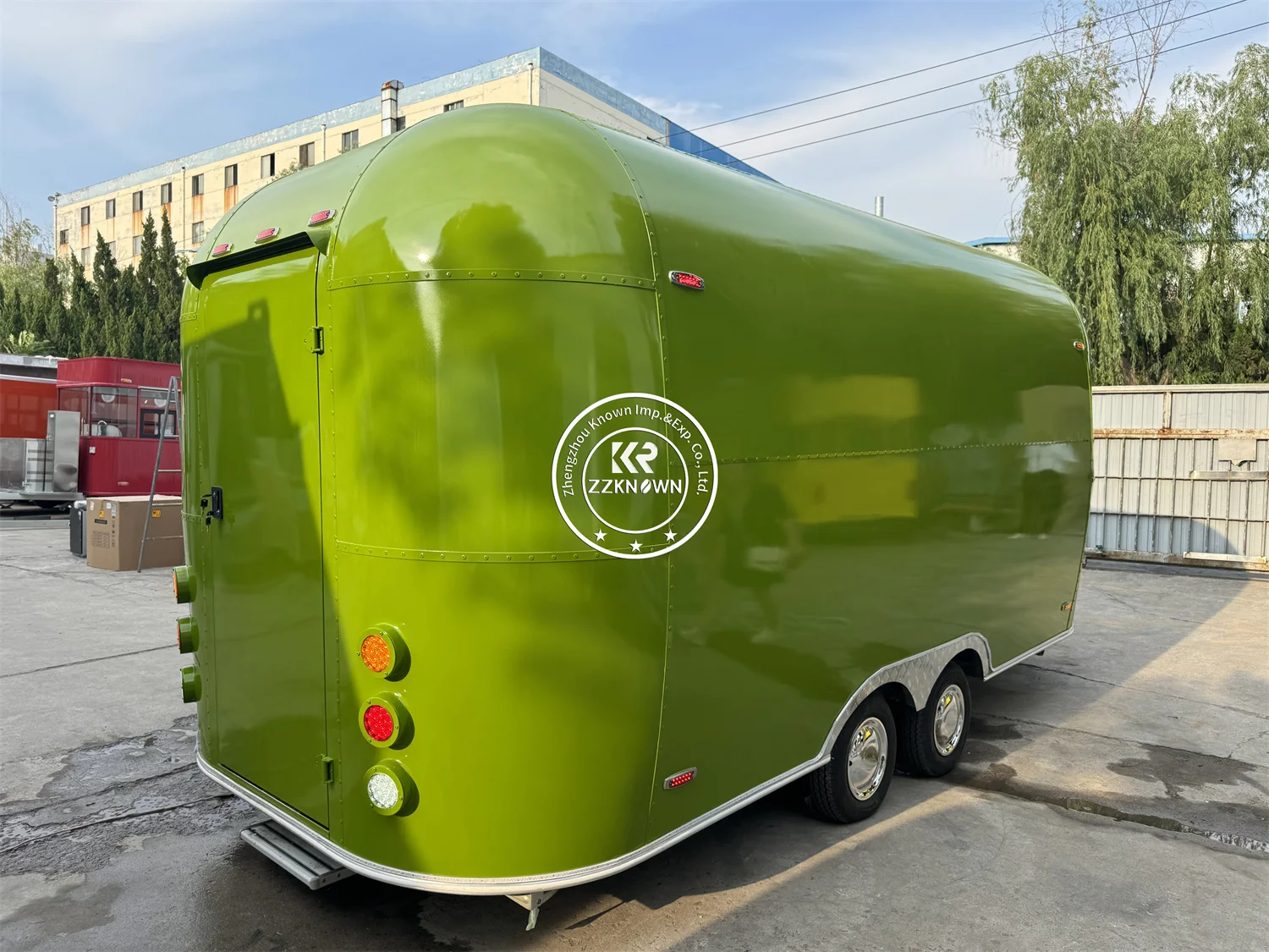 ステンレス鋼のエアストリームフードトレーラー、完全装備、レストランモバイルバー、トラック、ピザ、アイスクリーム、米国用ファーストフードカート、16.4フィート