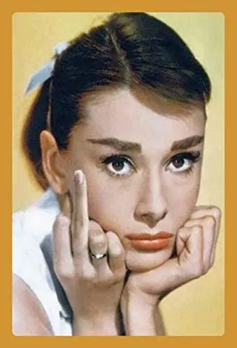 Bidesign Audrey Hepburn Finger Metal Tin Sign Custom Metal Sign 8X12in-Bar Cafe Restaurant Home Decor