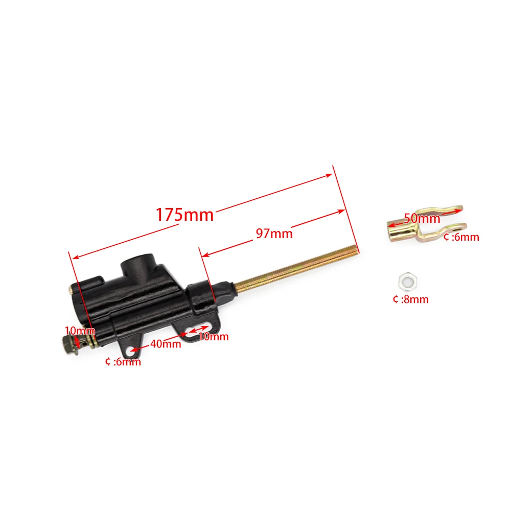 10mm BLACK and white REAR PIT DIRT BIKE ATV HYDRAULIC BRAKE MASTER CYLINDER 110cc 125cc 140cc 150cc PITBIKE