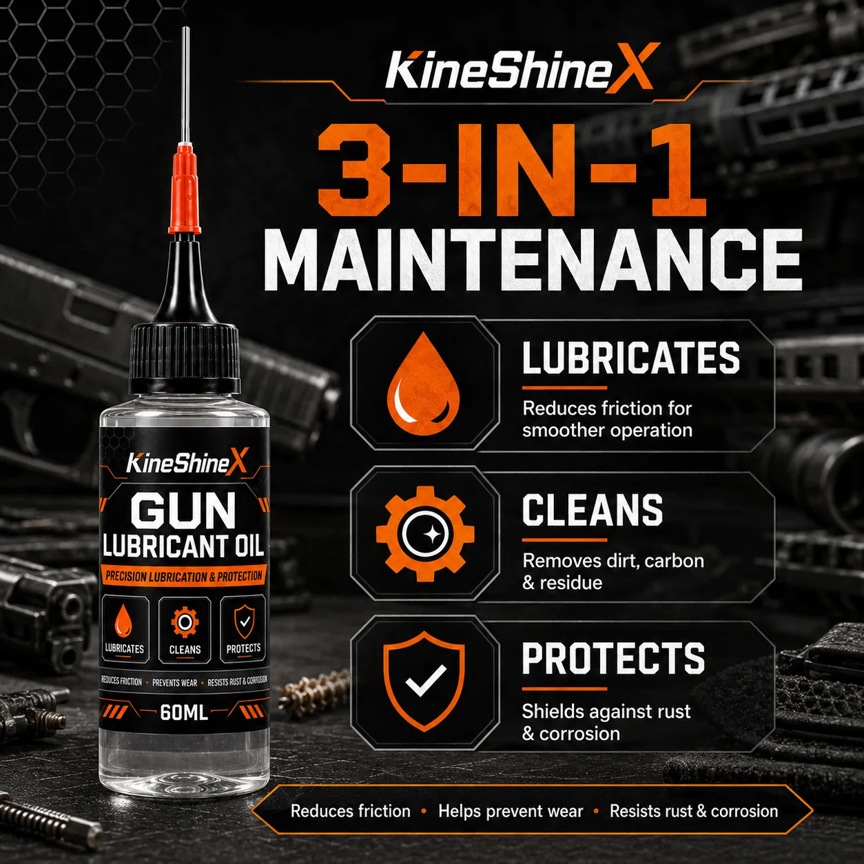 CLP Gun Oil—Cleaner and Lubricant with Precision Needle-Tip Applicator for the Maintenance and Care of Rifles and Shotguns,60 ml