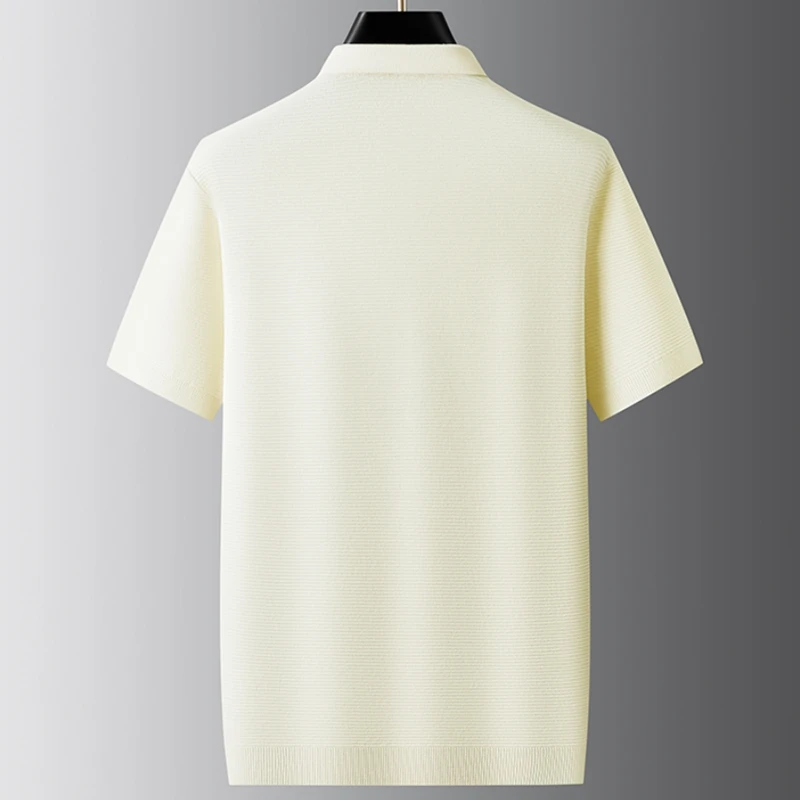 เสื้อสเวตเตอร์ผู้ชาย 8XL 7XL 6XL รุ่นใหม่ประจำปี 2025 สำหรับฤดูใบไม้ร่วง ดีไซน์หรูหรา แขนสั้น ปกเสื้อเชิ้ต มีกระเป๋า สไตล์ลำลอง