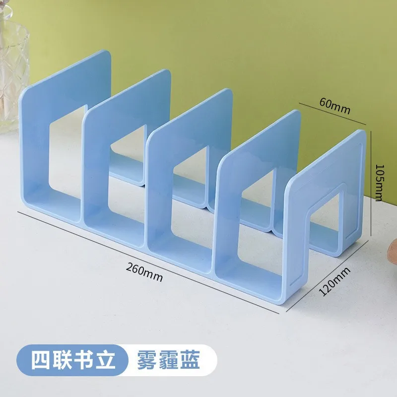 4 Grid Bookends Stand Desktop Rak Buku Organizer Alat Tulis Sekolah Kantor File Holder Rak Dekoratif Bookend untuk Paperback