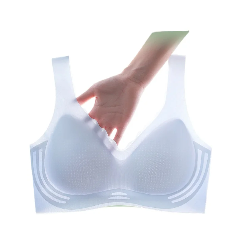 

KUCLUT Seamless Underwear For Women, Ultra-thin Push-up Semi-fixed Cup, No Rims Vest-style Bra For Women With Beautiful Backs