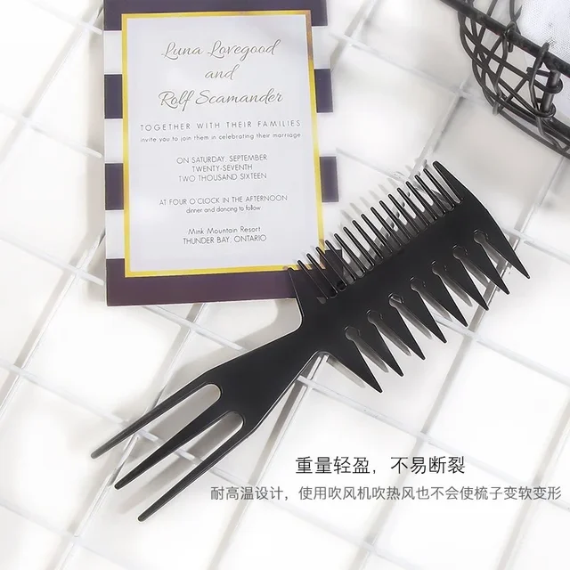 Big Teeth Double Side Tooth Combs Fish Bone Shape Hair Brush Barber Hair Dyeing Cutting Coloring Brush Man Hair Styling Tool 5 Big Teeth Double Side Tooth Combs Fish Bone Shape Hair Brush Barber Hair Dyeing Cutting Coloring Brush Man Hair Styling Tool 5