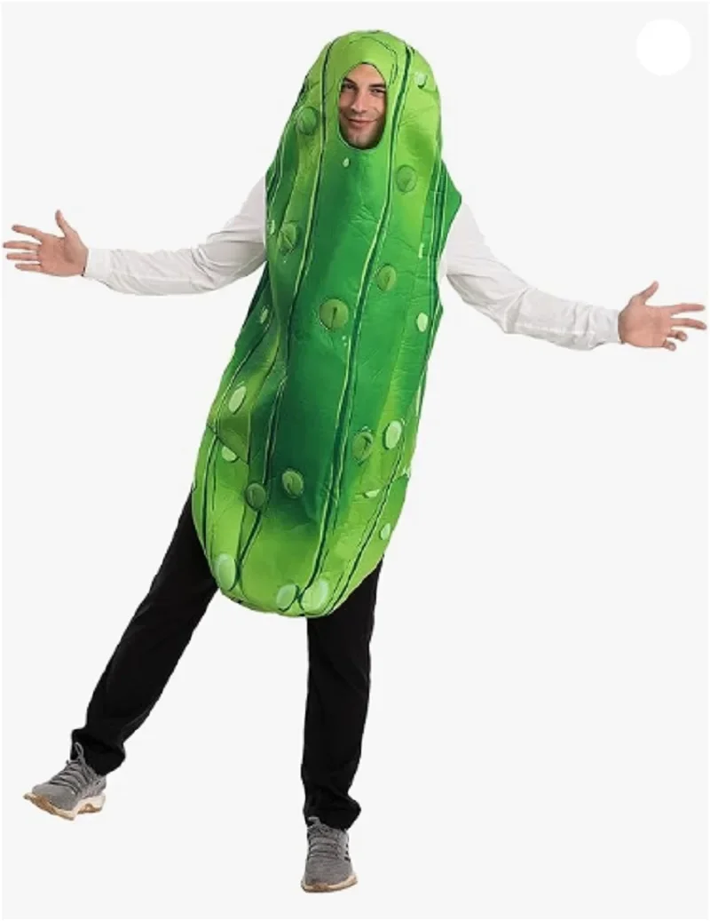 Disfraz de pepinillo para adultos, disfraz de comida unisex, mono de fruta para cosplay