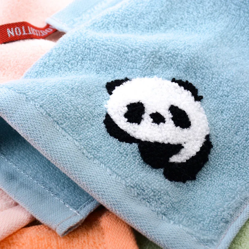 1Pcs 25x25cm Cartoon Panda Jacquard Baumwolle Baby Kinder Gesicht Handtuch Hand Waschlappen Wasser Saugfähigen Weichen – Detail 9