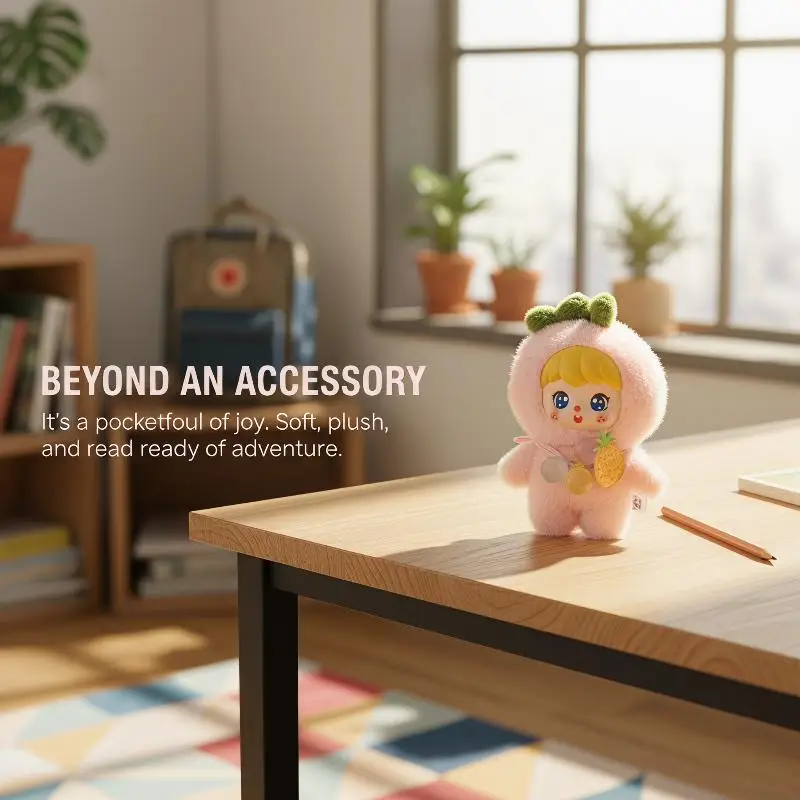 Cute Fruit Plush Doll Keychain 10cm Soft Fluffy Vinyl Toy Pendant for School Bag Home Kids Gift view 4