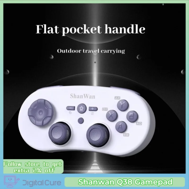 New Shanwan Q38 Gamepad Dual Hall Rotary Joystick Wireless Bluetooth Portable Gyroscope Motion Sensing Apple Android Pcps4steam