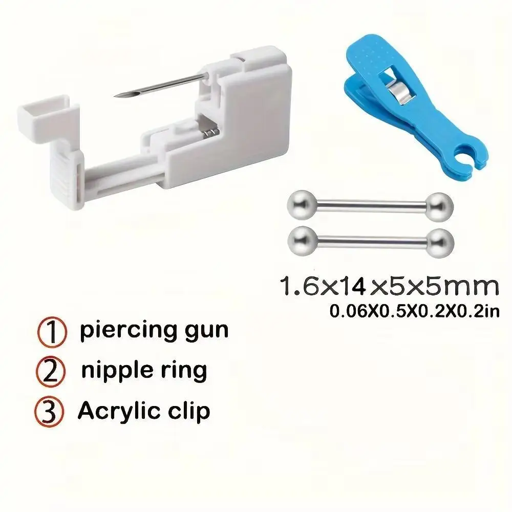 1-4Pcs Set Professional Body Piercing Tool Kit Navel Tongue Eyebrow Lip Nose Jewelry Safe Piercing Gun For Woman and Man