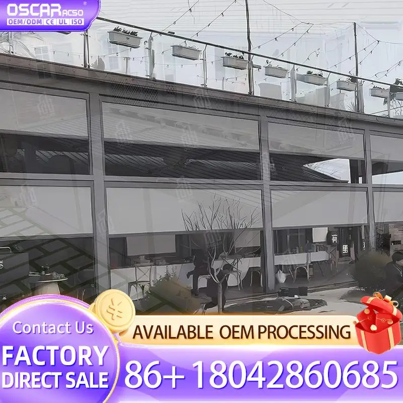 

Windproof Sunshade Motorized Electric Zip Track Roller Screen Outdoor Patio Shades Rolling Blind