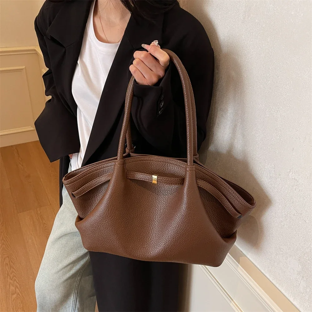 

2026 New Lychee Pattern Underarm Shoulder Bags For Women Soft PU Leather Large Capacity Mini Tote Bag Luxury Designer Handbags