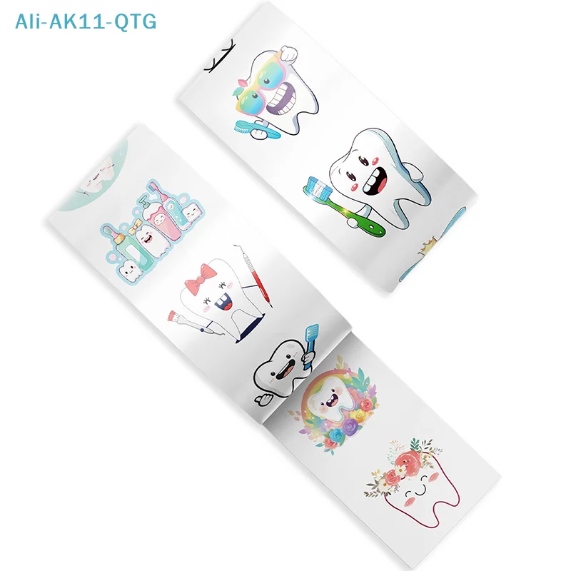 Hot！500 Sheets/roll Protect Teeth Cartoon Stickers For Kids Students Graffiti Laptop Stationery Cute Sticker Dental Clinic Gifts