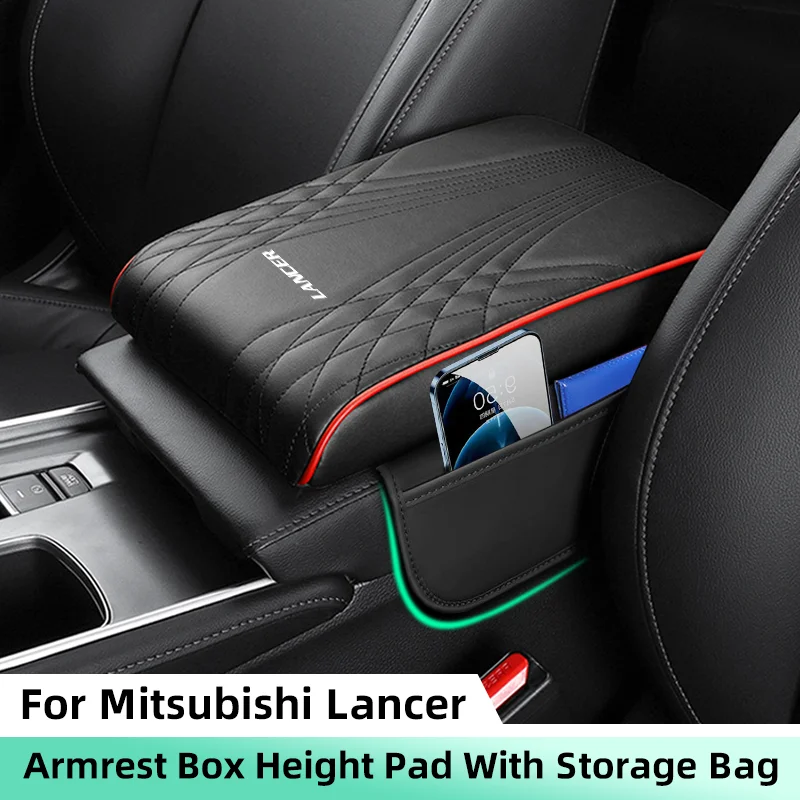 Car Armrest Box Height Pad with Storage Bag Sponge Height Pad For Mitsubishi Lancer 10 3 9 EVO X Asx Center Armrest Protect Mat