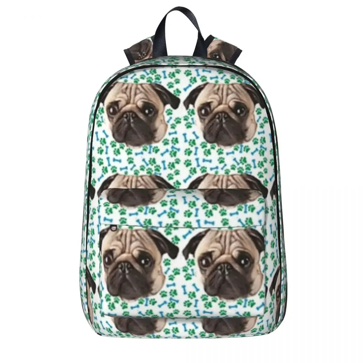 

Cute Dog Pug Woman Backpacks Boys Girls Bookbag Fashion Students School Bags Portability Travel Rucksack Shoulder Bag