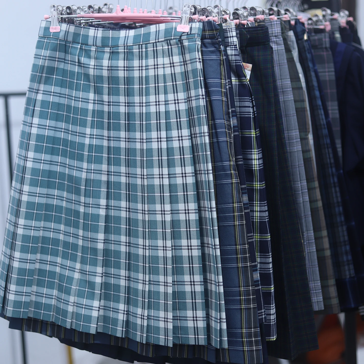 

Adorable Plaid Gingham Skirt Student Uniform Japanese Style Pleated Long Skirt Retro Box Pleat JK School Uniform Skirt