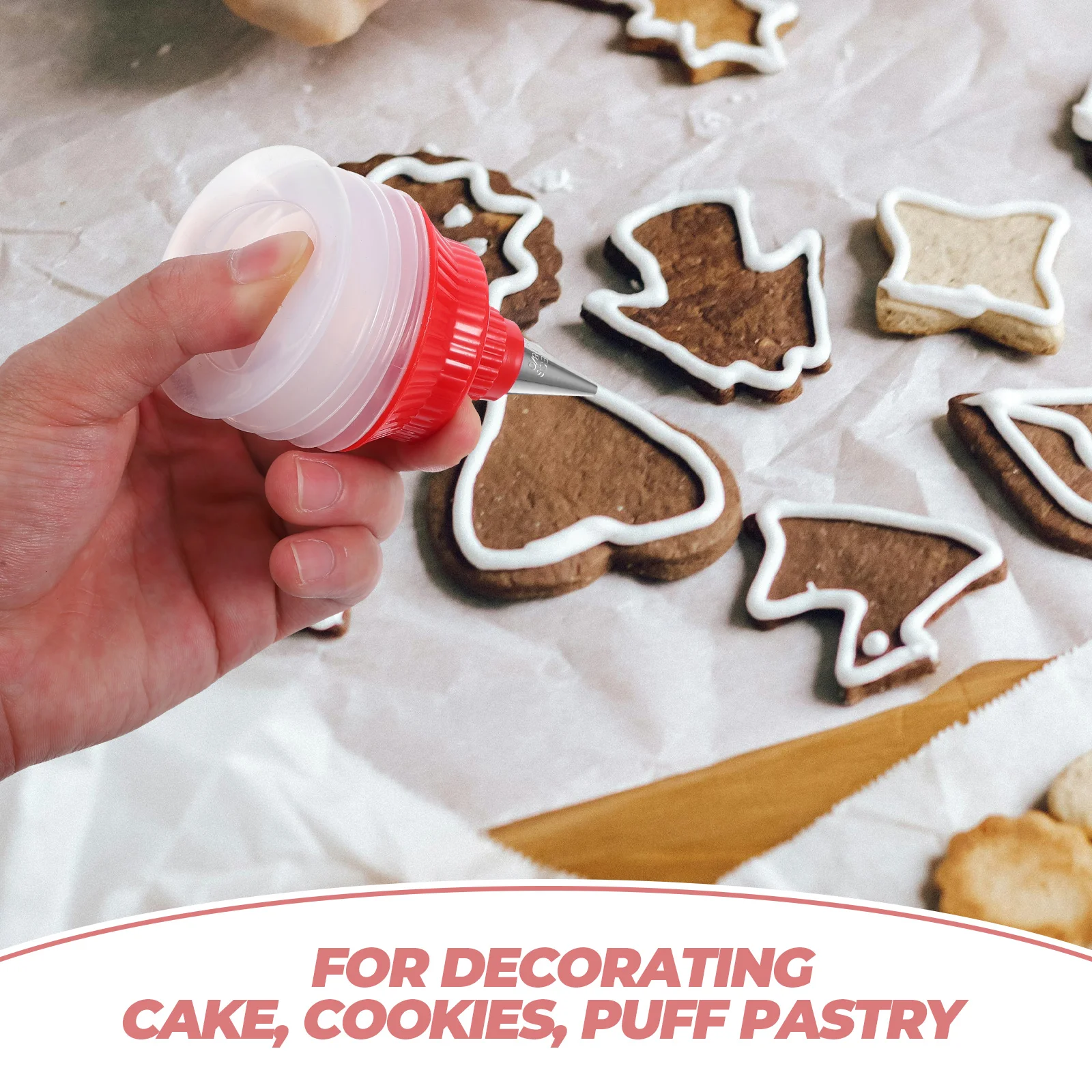 2 Pcs Framed Vase Frosting Bottles for Cookie Decorating Icing Biscuits Pipe Squeeze Cake Piping Cream Tool Small Palm