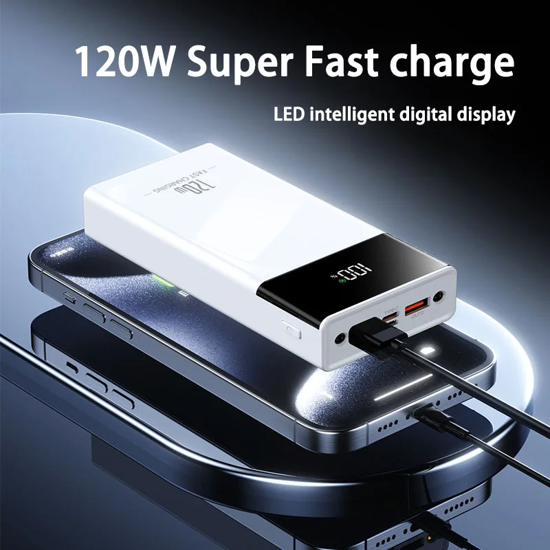 Lenovo 100000mAh Large Capacity Power Bank 120W Super Fast Charging Powerbank Portable Battery Charger For iPhone Samsung Huawei