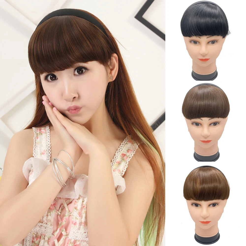 

Natural Forehead Ins Hair Fake Bangs Patchwork Natural Invisible Wig For Women Black Brown Coffee