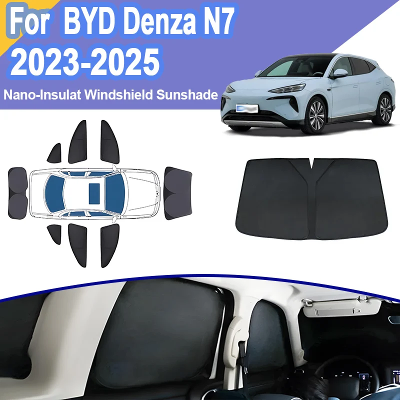 

Автомобильный защитный козырек для BYD Denza N7 2023 ~ 2025, полный козырек, передние автоматические солнцезащитные козырьки, складные теплоизоляционные автомобильные аксессуары