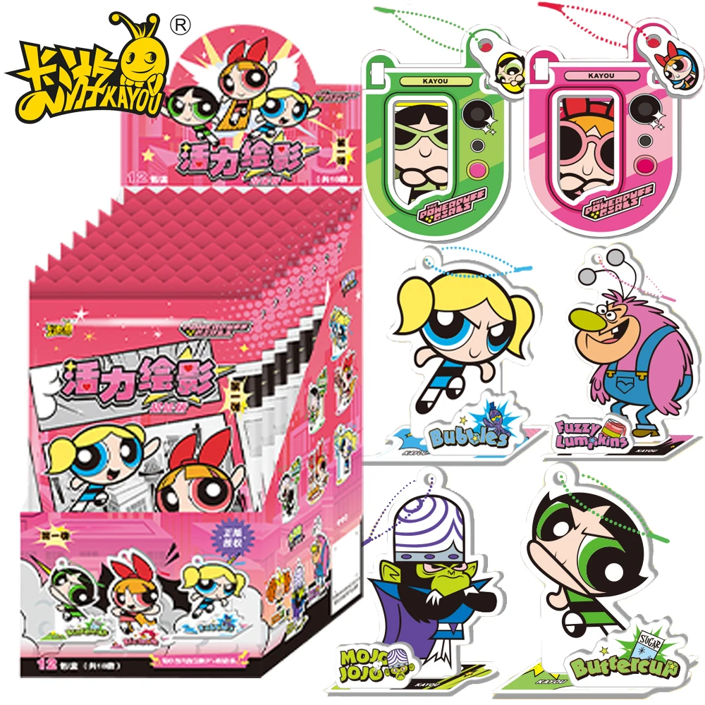 

New Genuine Kayou The Powerpuff Girls ACG Stand Desktop Model Lovely Figure Cartoon Acrylic Ornament Peripherals Kids Toys Gifts