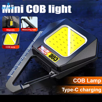 Bright COB Keychain Lights Flashlight USB Rechargeable Multi-functional Magnetic COB Work Light Camping Emergency Lantern