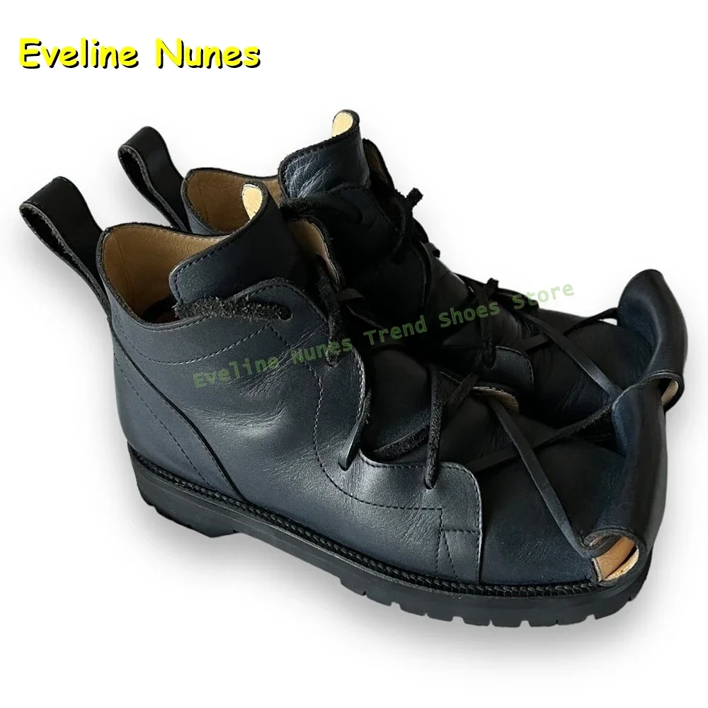 Platform Patchwork Couple Faux Leather Shoes Beauty Beast Scroll Casual Pumps Round Toe Tank Sole Lace Up 2026 Spring New Trend