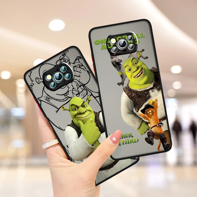 C-Cartoons Moive S-Shreks Coon Frosted Translucent For Xiaomi Mi Poco X5 X4 X3 M6 M5S M5 M4 M3 F5 F4 F3 GT Pro 5G Funda