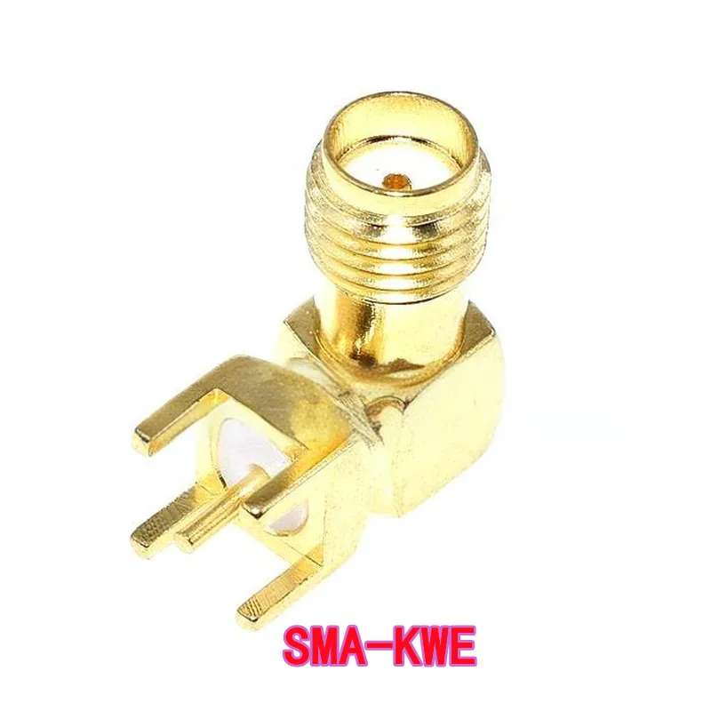 5PCS SMA-KWE Femmina Ad Angolo Retto Connettore Coassiale RF SMA PCB Adattatore di Montaggio per Antenna/Compatica RF/Design PCB