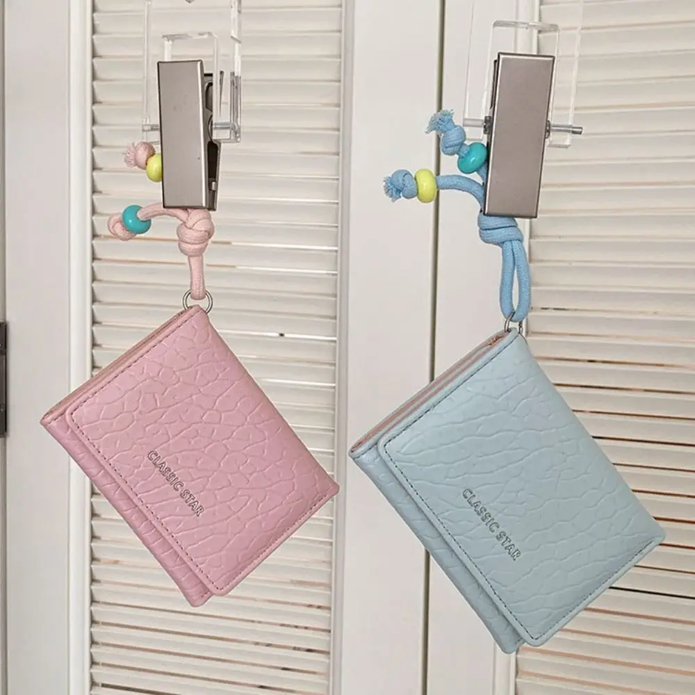 

Sweet Cute Tri-Fold Purses Portable Multiple Card Slot Folding Card Holder Money Bag PU Leather Candy Color Wallet Women