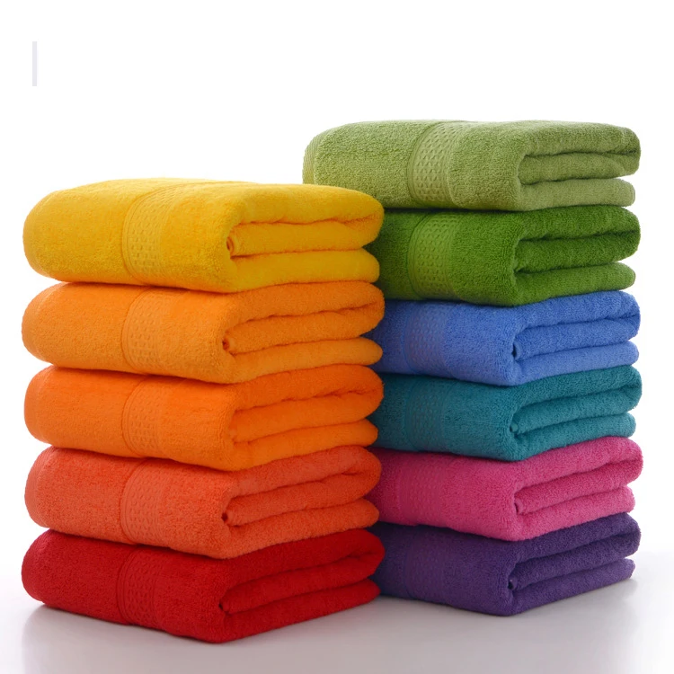 

Pure Cotton Towel Solid Color Thickened Lint-free Absorbent Cotton Bath Towel 70X140CM