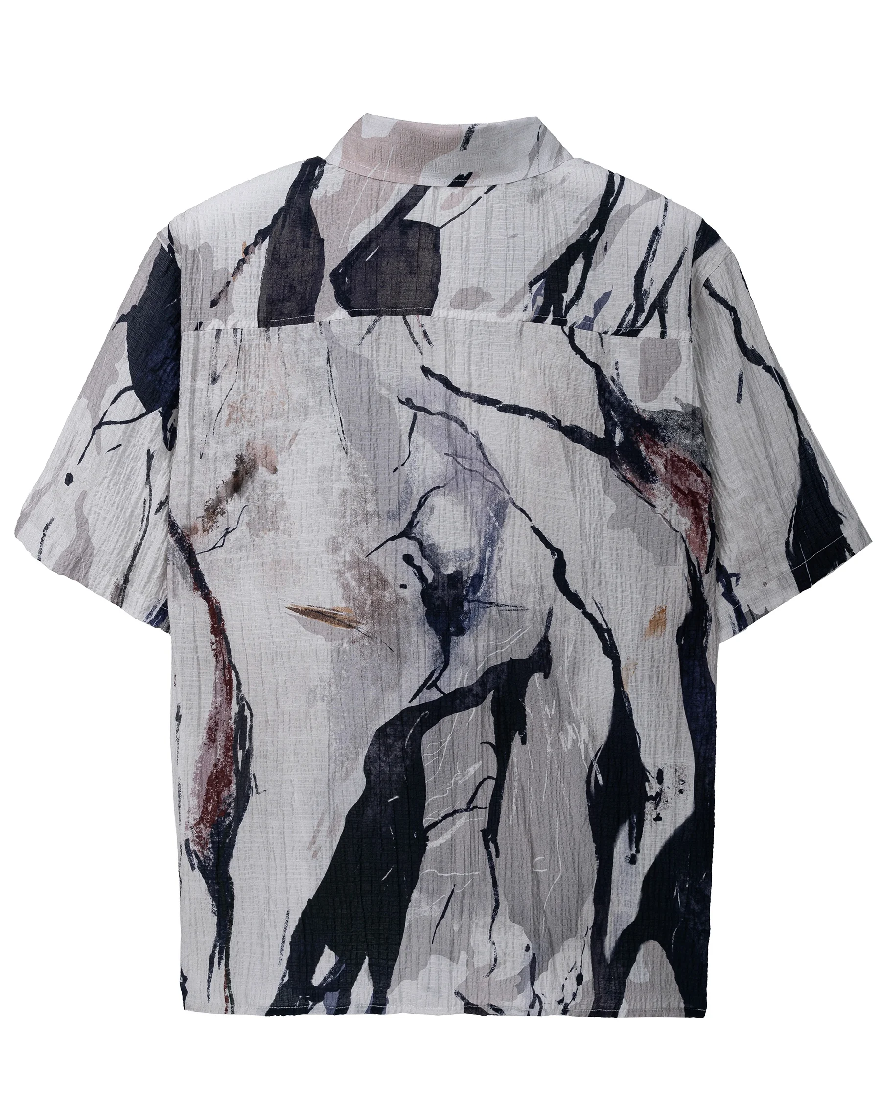 Men's Shirt Fashionable And Individual Printed Beach Lapel Cardigan, Trendy And Individual Top With Short Sleeves