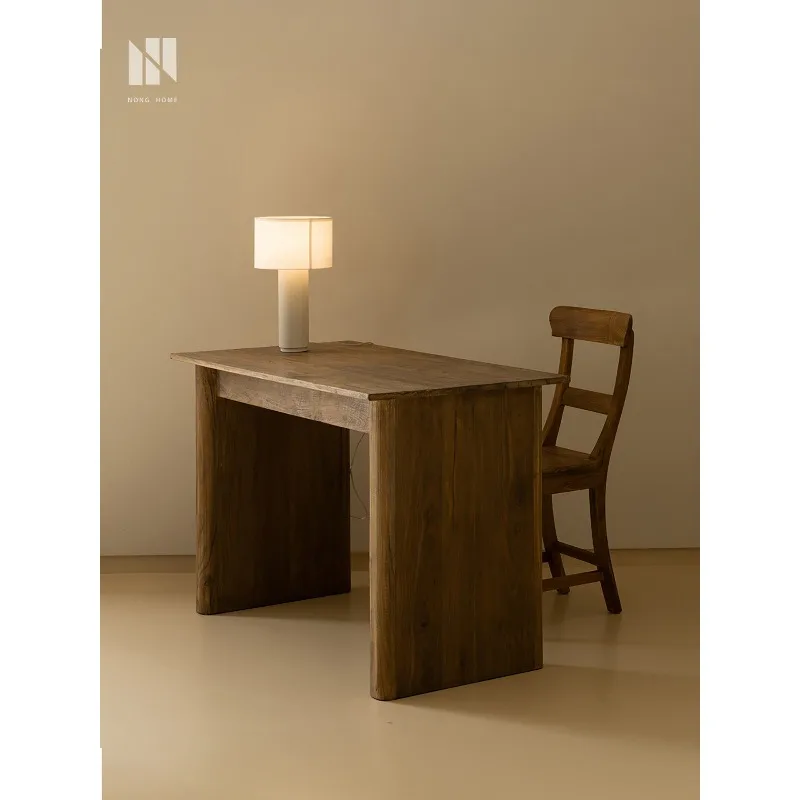 Massivholz-Schreibtisch mit Doppelschublade, Retro-Arbeitstisch, einfacher Heim-Schreibtisch, Computertisch