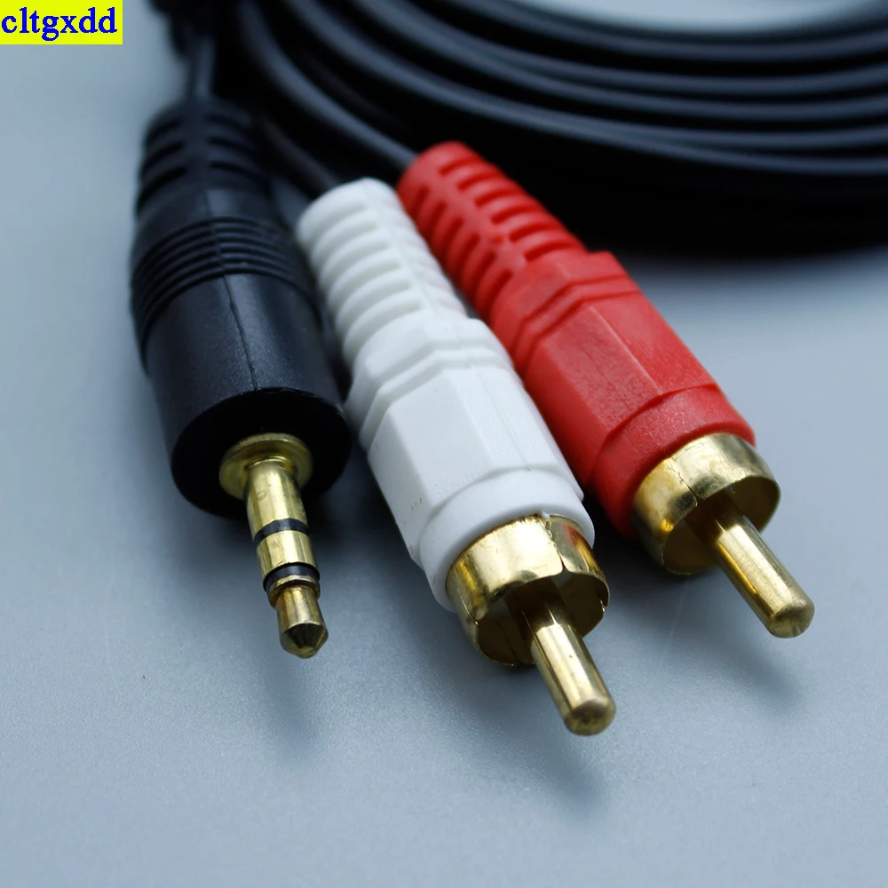 cltgxdd 1piece 3-pole 3.5mm Male plug to 2RCA Male plug adapters sound frequency speaker cable connectors 1.5M/3M/5M power cord