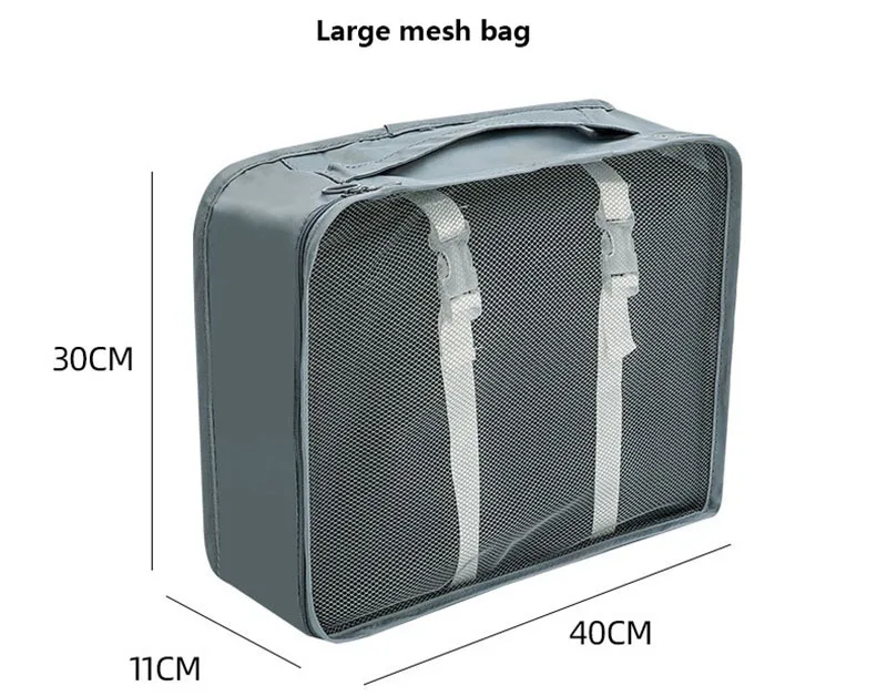 8Pcs Travel Organizer Set Portable Folding Suitcase Packing Cubes for Clothes Shoes Tidy Pouch Luggage Storage Bags
