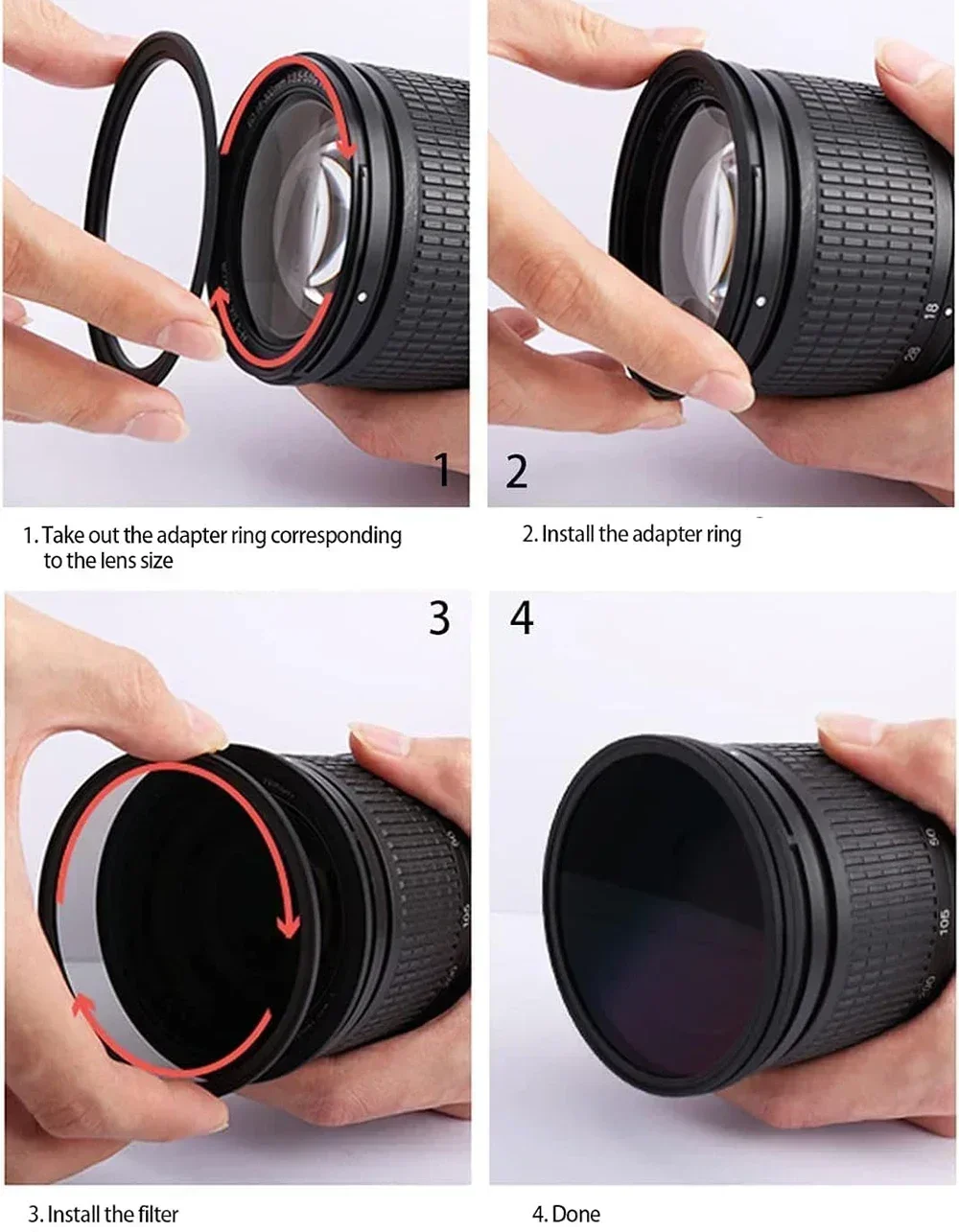 New Camera Lens Filter Metal Adapter Ring 39mm-49mm Step Up Ring Set 39 To 49 39-49mm 39-49 Stepping Adapter Camera Adapter Ring