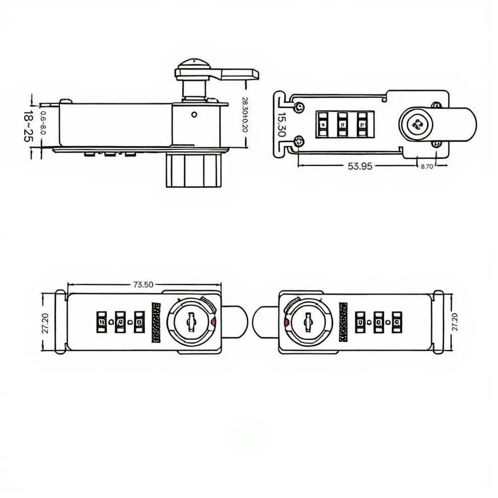 Cam Lock with 3 Digit Combination for Cabinets For Drawers Mailboxes Cupboards File Cabinets Storage Lockers and Wooden Doors