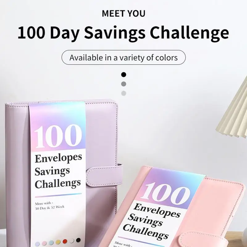 

100 Envelope Challenge Binder Savings Budget Book Binder With Cash Envelopes Waterproof A5 Binder 100 Day To Save 5 050 For Home