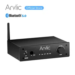 Arylic-B50 SE Amplificador de áudio estéreo Bluetooth, receptor de áudio, 2.1 canais, mini classe D, amplificador integrado para alto-falantes, 50W x 2