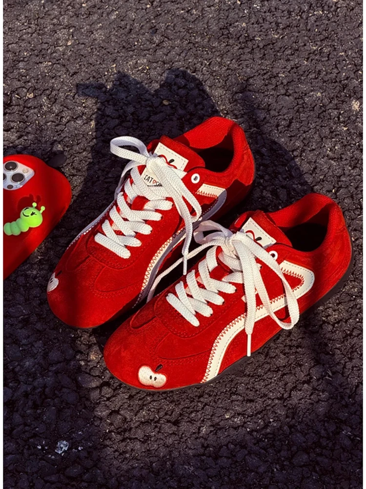 

Красные женские кроссовки 2025 года: новая коллекция весна-лето, универсальные спортивные повседневные кроссовки в стиле ретро, мягкие, для активного отдыха, синие, для досуга