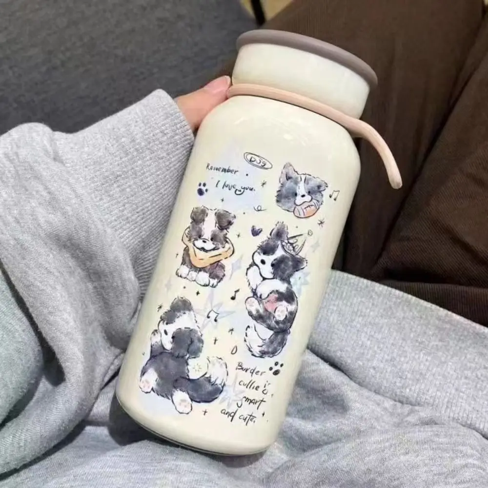 

Japanese Style Cartoon Animal Water Bottle Large Capacity Stainless Steel Cute Cat Thermos Cup Creative Leak Proof