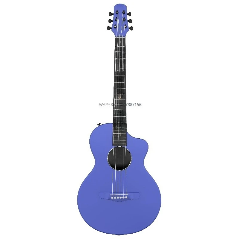 Easy Learn 38 Inch Small Body 6-String Acoustic Guitar Matte Finish for Beginners Kids Teens Travel Camping Klein Blue Carbon