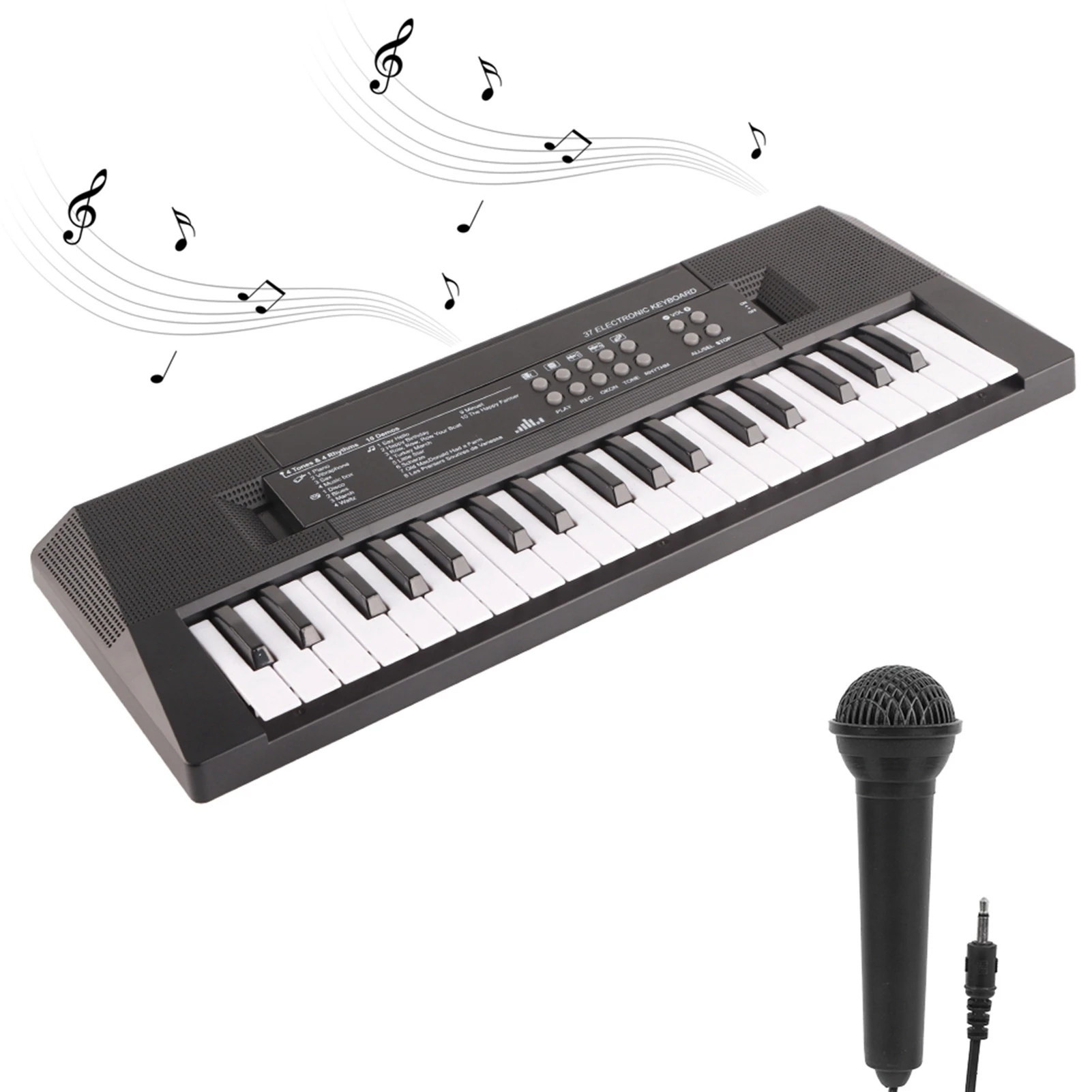 Teclado eléctrico ZK40, Piano de 37 teclas, instrumento Musical para niños, micrófono de juguete, función de grabación