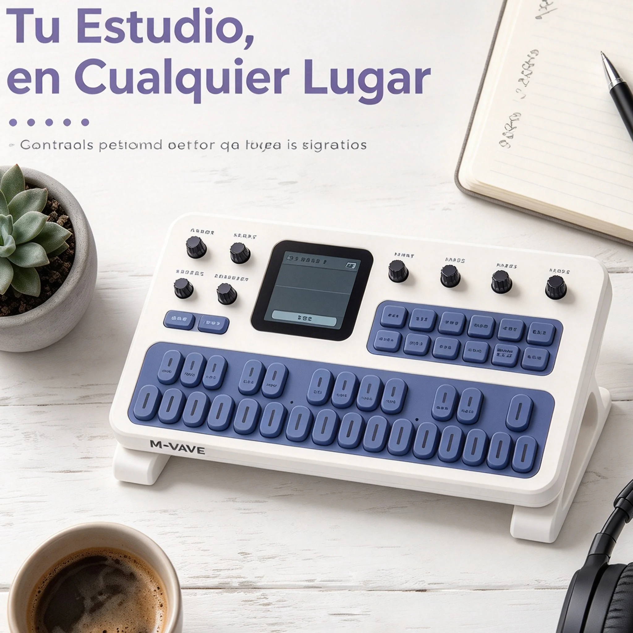 M-VAVE FM-1 6-Op FM Synthesizer 27 Keys Portable FM Synth with 128 Presets Built-in Sequencer Arpeggiator Effects Bluetooth 12H